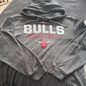 Adidas Bulls Charcoal Hoodie with Red Accents